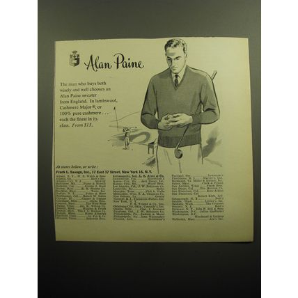 1958 Alan Paine Sweater Advertisement