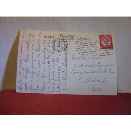 THE MANOR HOUSE, FLATFORD. Suffolk. used postcard by J Salmon 1962 pm =