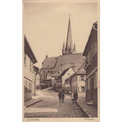 Women Laughing at Lichtenfels Kirchgasse German Old Postcard