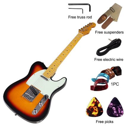 Flame Maple Top TL Electric Guitar 6 String, Sunburst 39 Inch