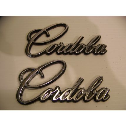1974 - 1979 CHRYSLER CORDOBA EMBLEMS OEM PAIR 1975 1976 1977 1978