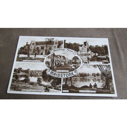 1952 fr real photo Postcard - Greetings from Maidstone - Kent