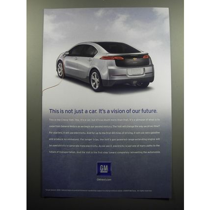 2009 GM Chevy Volt Car Advertisement - Not just a car. It's a vision of future