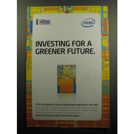 2009 Intel Processors Advertisement - Investing for a greener future