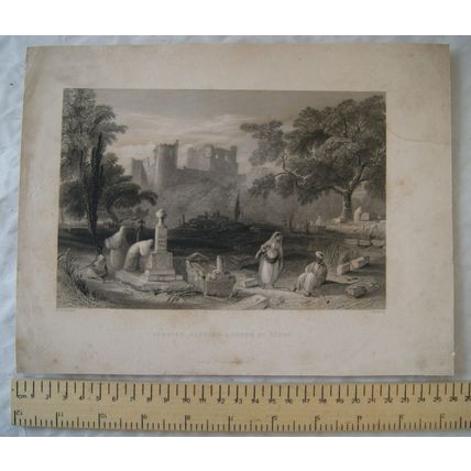 1840 engraving: Turkish Burial Ground in Sidon