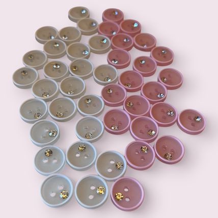 11mm Baby Shirt Buttons For Knitting Pink Or White Sewing Diamond Imitation Stud