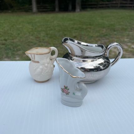 Miniature Pitcher Set Porcelain Multi-Color Unbranded Pcs & 1 Royal Worcester Pc