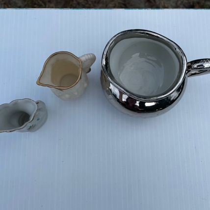 Miniature Pitcher Set Porcelain Multi-Color Unbranded Pcs & 1 Royal Worcester Pc