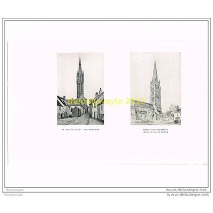 ST POL DE LEON, KREISKER & CHURCH OF BERNIERES, CATHEDRALS OF FRANCE, 1927