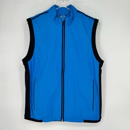 adidas mens golf climaproof full zip vest blue size small
