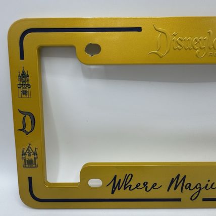 Disneyland Resort “Where Magic Lives” Gold Metal License Plate Frame Cover