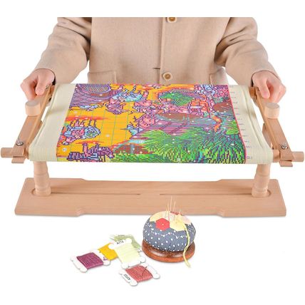 Rotated Table Embroidery Frame Stand - Adjustable Cross Stitch Scroll Frame, Bee