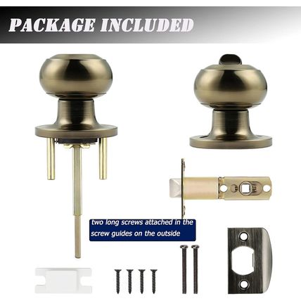 Probrico 6 Pack Privacy Door Knobs Lock Interior Bedroom Bathroom Door Handle An