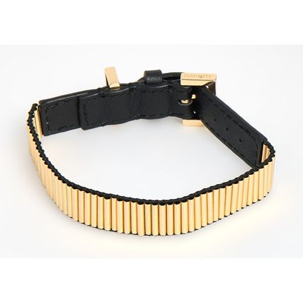 AllSaints Black & Gold Tone Leather Buckle Bracelet - NEW (RARE & COLLECTABLE)