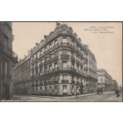 Hotel West End, Rue Clément Marot, Paris, c.1910 - CFIP CPA
