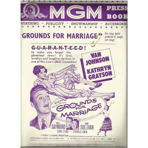 GROUNDS FOR MARRIAGE Van Johnson, Kathryn Grayson M-G-M Press Book