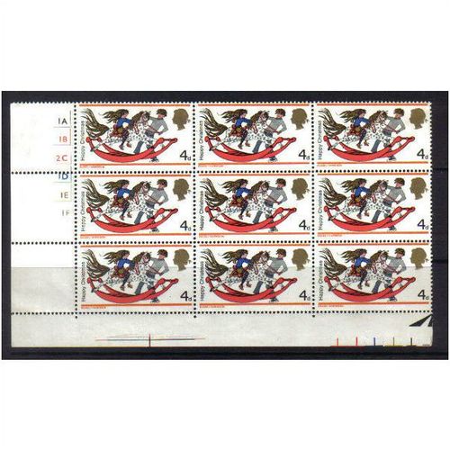 1968 GB CHRISTMAS MARGINAL BLOCK MNH SG 775