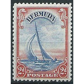Bermuda 1940 SG112a 2d Ultramarine & Scarlet Mounted Mint ... .