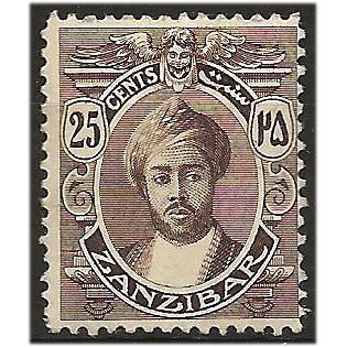 Zanzibar 1913 SG252 25c Sepia Mounted Mint . ..