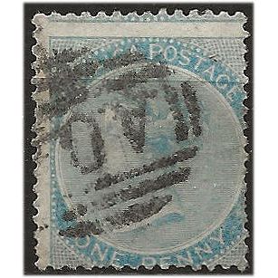 Jamaica 1860 SG1 1d Pale Blue Wmk Pineapple Good/Fine Used . ..