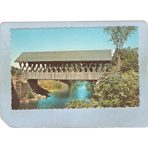 NH Andover Covered Bridge Postcard Keniston Bridge Over Blackwater River R~274