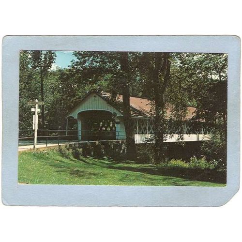 NH Ashuelot Covered Bridge Postcard Bridge Over Ashuelot River in the Town~277