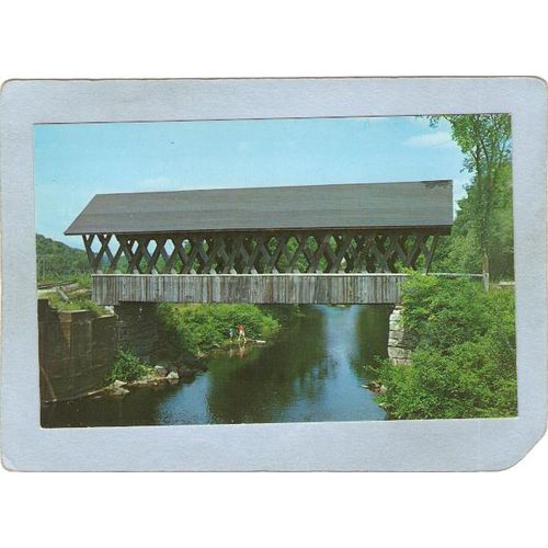 NH Andover Covered Bridge Postcard Keniston Bridge Over Blackwater River W~271