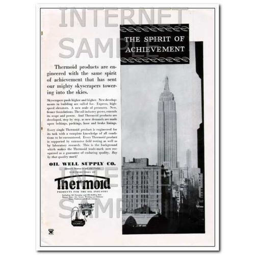 THERMOID COMPANY 1934 spirit of achievment oil industry vintage ad