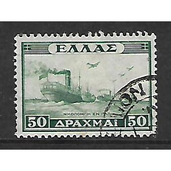 GREECE 1946 VICTORY WAR SCENES 50d GREEN CONVOY SG 646 FINE USED#