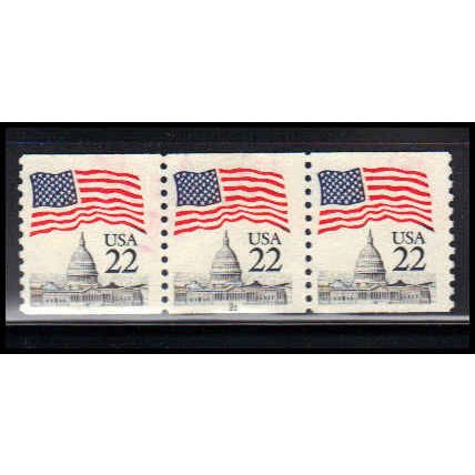 Used 2115 22c U.S. Flag Fine PNC 21/3 PA2552