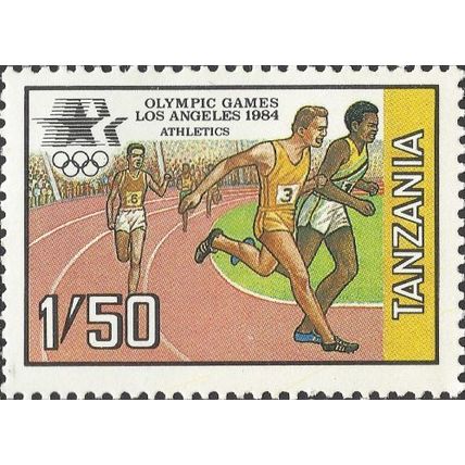 TANZANIA, OLYMPICS, Los Angeles, Track, yellow 1984, 1/50