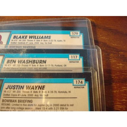 2001 Bowman Chrome Rookie Cards, 3-Cards, Refractors, #'s 117/174/179