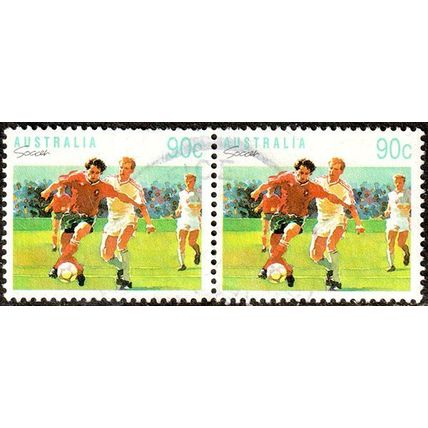Australia 1991 Sport Soccer 2 x 90c Used Stamps .