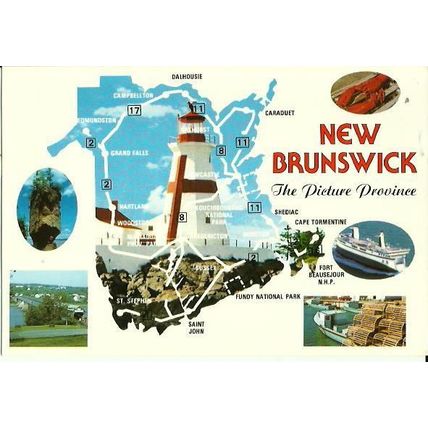 Canada NEW BRUNSWICK Map Postcard (Saint John News 89219-D)