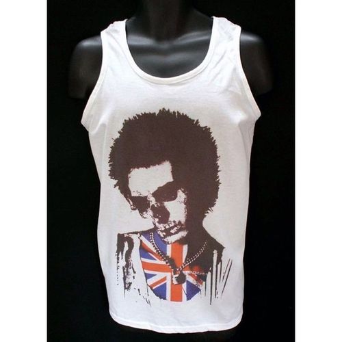 Dead Sid Vicious Sex Pistols Punk ROCK Goth Grunge T shirt Vest Medium White M