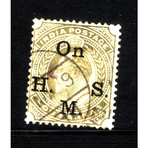 INDIA 1902 SG O60 4a OLIVE OPT ON HMS FINE USED#7