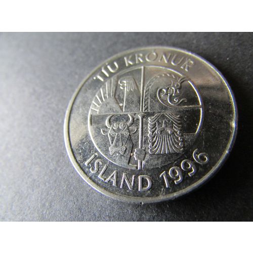 1996 ICELAND 10 KRONA. AL