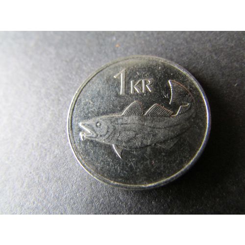 2007 ICELAND ONE KRONA - COIN - 2 FREE POST. AM