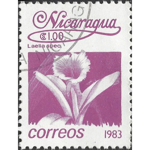 NICARAGUA, FLOWER, Laelia, orchid, violet 1983, $1