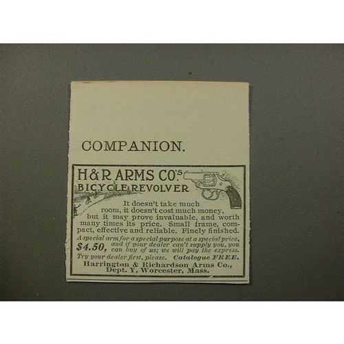 1900 H&R Arms Co. Bicycle Revolver Gun Ad