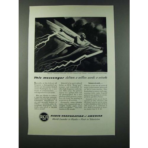1949 RCA Ultrafax Ad - This Messenger Delivers a Million Words a Minute