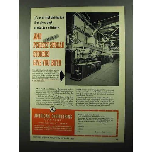 1950 American Engineering Company Ad - Spread Stokers