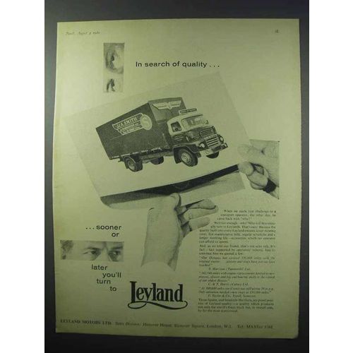 1960 Leyland Truck Ad - In Search of Quality