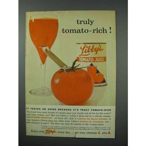 1960 Libby's Tomato Juice Ad - Truly Tomato-Rich