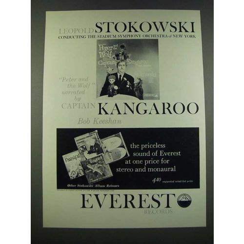 1960 Everest Records Ad - Peter and the Wolf Album with Captain Kangaroo
