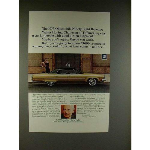 1973 Oldsmobile Ninety-Eight Regency Car Ad - Tiffany's