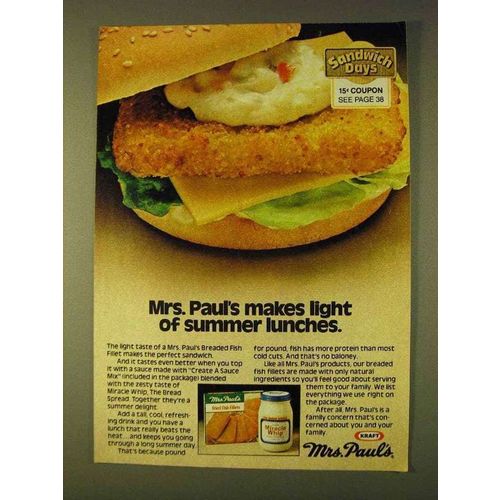 1979 Kraft Miracle Whip & Mrs. Paul's Fish Fillet Ad