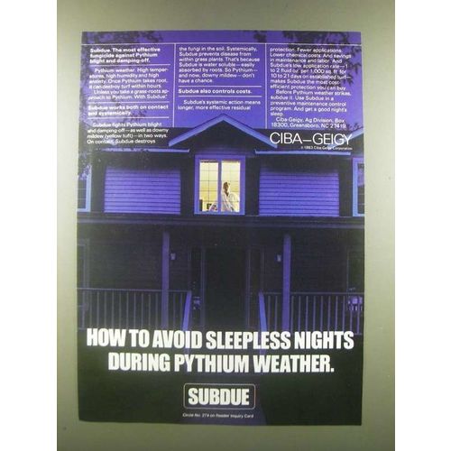 1985 Ciba-Geigy Subdue Ad - Avoid Sleepless Nights