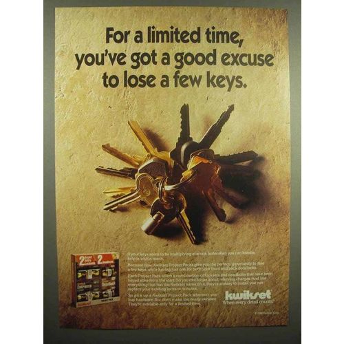 1992 KwikSet Keys Ad - You've Got a Good Excuse