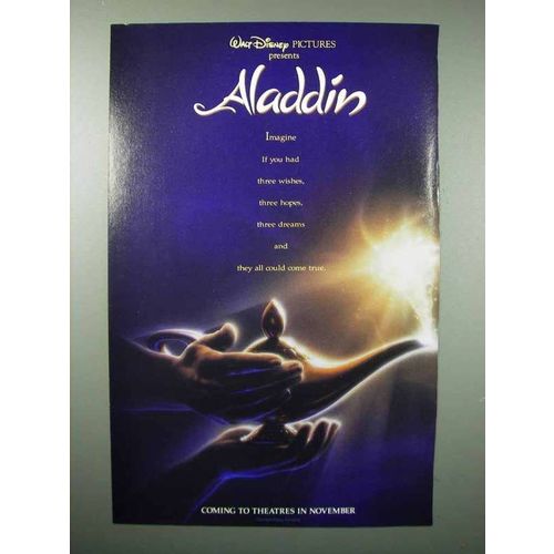 1992 Walt Disney Aladdin Movie Ad - Three Wishes